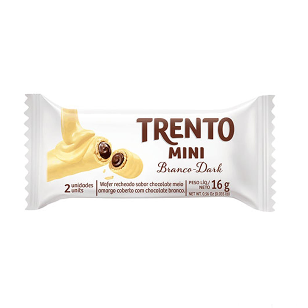 Wafer Trento Mini Chocolate Branco 16x16